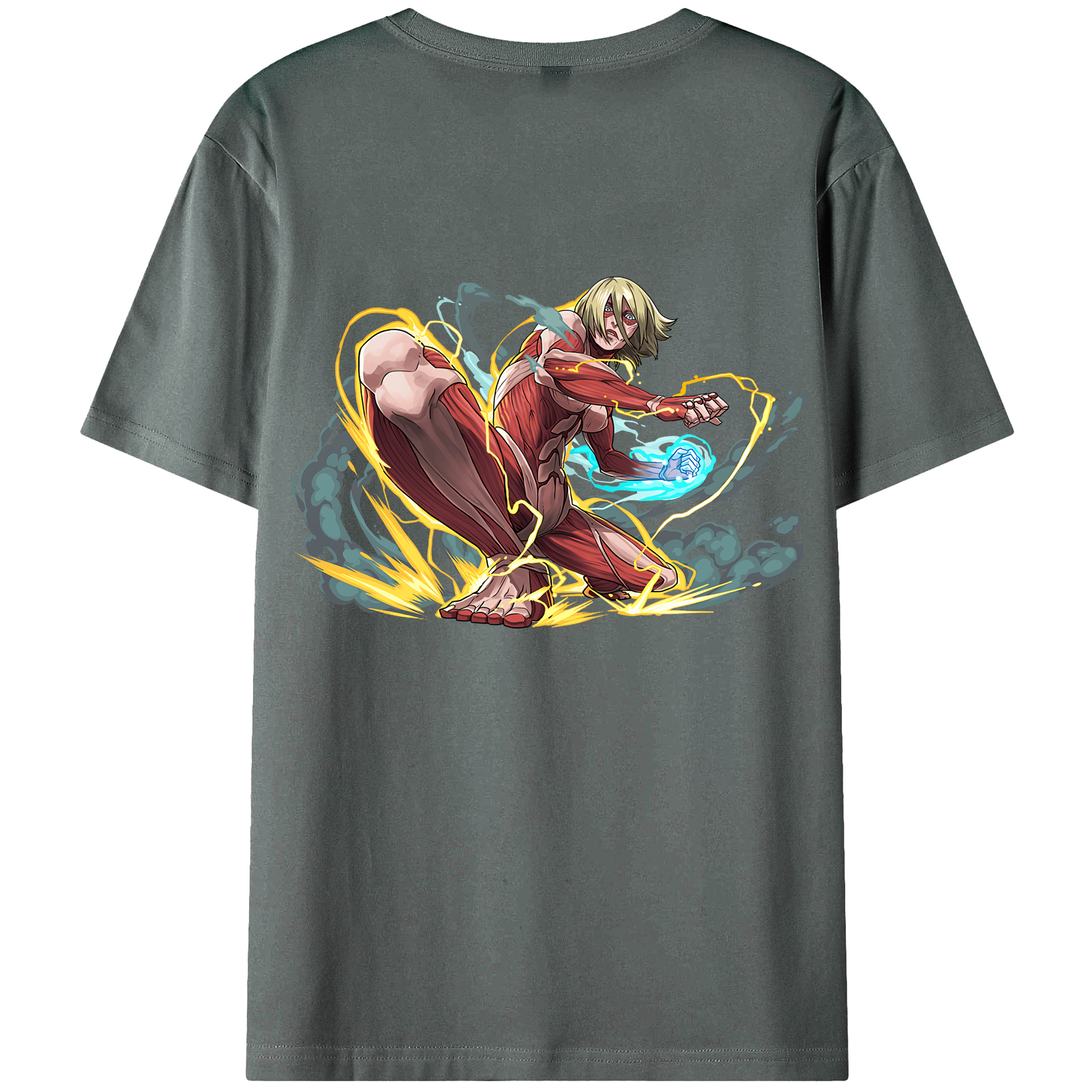 （画像用） 進撃の巨人 Attack on Titan 綿100％ メンズ半袖Tシャツ（バックプリント） 通気性